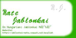 mate jablonkai business card